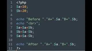 Swapping Two Numbers Without Using Third Variable in PHP.