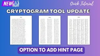 NEW Cryptogram Hint Page Feature &ndash; Fully Customizable!