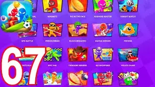 Stickman Party - Gameplay Walkthrough Part 67 - Random Funny MiniGames 1 2 3 4 Plyer Free New Update