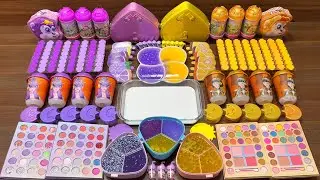 PURPLE vs GOLD | Mixing random into Glossy Slime I Relaxing slime videos