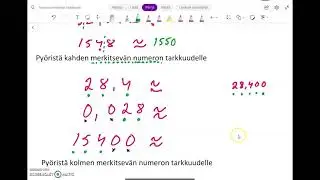 Pyöristäminen, desimaalien tarkkuudelle, merkitsevän numeron tarkkuudelle