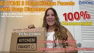 DAYONE 3 Holes Kitchen Faucets with Soap Dispenser#faucet #kitchen #kitchensink #kitchenfaucet
