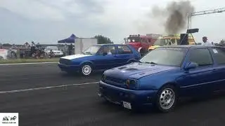 VW Golf 2 1.9 TDI vs VW Golf 3 1.9 TDI - 🚦🚗 1/4 mile drag race - Fertőszentmikl&oacute;s gyorsul&aacute;s