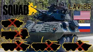 Destroying RUSSIAN armour with the LAV-25, in NARVA | Squad Armour Gameplay