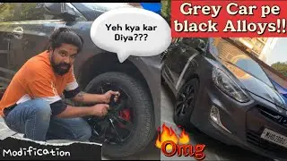 Grey Verna With Black Alloy Wheels|| ग्रे कलर वरना काले टायर के साथ॥ Dark color car with black alloy