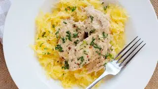 Chicken and Spaghetti Squash with Garlic Butter