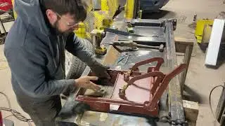 Welding inspection doors into the dump truck tailgate
