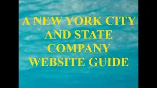 A NEW YORK CITY AND STATE COMPANY WEBSITE GUIDE