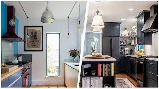 75 Medium Tone Wood Floor And Multicolored Floor Kitchen Design Ideas You'll Love 🔴
