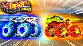 Hot Wheels Monster Trucks, K&ouml;pekbalıkları Takımı vs Dinozorlar Takımı olarak ayrılıyor!