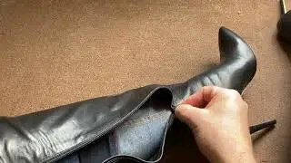 Zipping up my stiletto boots