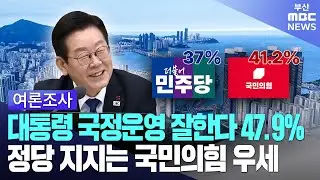 부산여론조사 민주당 37%, 국민의힘 41.2% (2025-12-16,화/뉴스데스크/부산MBC)