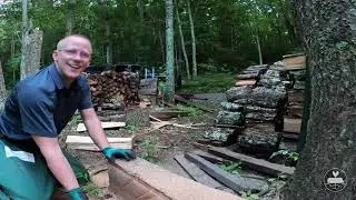 Freehand Chainsaw Mill - First Board - Off Grid Homestead