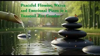 Peaceful Flowing Water and Emotional Piano in a Tranquil Zen Garden