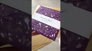 purple and gold glitter pocket wedding invitations #weddinginvitations #quincea&ntilde;erainvitations