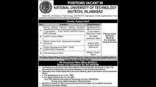 National University of Technology NUTECH Management #jobs #latest #govtjob #karachi #university