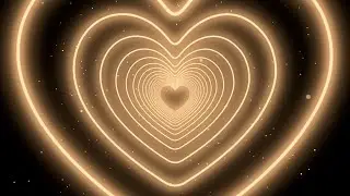 Neon Heart Tunnel🤎Brown Heart Background | Heart Moving Background Loop [2 Hours]