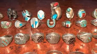 Men&rsquo;s Sterling Silver Ring Collection 50 Rings Zuni Navajo