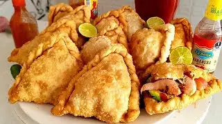 EMPANADAS DE CAMARON, MASA DE 3 INGREDIENTES SIN HORNO// CRISENLACOCINA