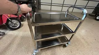 Overview of this Stainless Steel Lab Cart by VEVOR