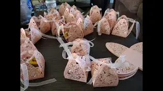 KPOSIYA Pack of 100 Laser Cut Rose Candy Boxes, Favor Boxes 2.5