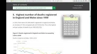 Annual Death Rate for England and Wales in 2018