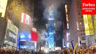 New Year's Eve Celebrated In Times Square With Traditional Ball Drop