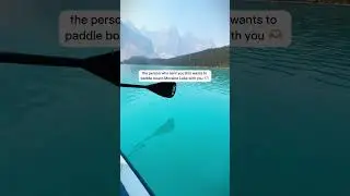 Paddle boarding the prettiest lake in the WORLD 🥹 #banffnationalpark #morainelake #paddleboarding