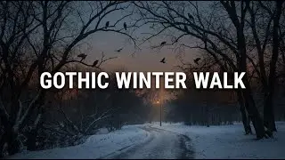 Gothic Winter Park ASMR walk | Crows, Cold Air & Distant Sirens (No Music)