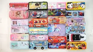 cute unicorn stationery collection 💋 geometry, hello kitty, pencil box, sharpener, eraser 
