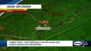 Two people seriously injured after head-on crash on Route 9 in Antrim, authorities say
