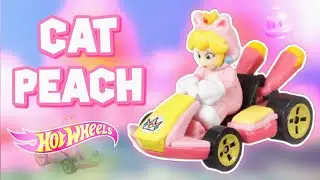 Cat Peach in Standard Kart Hot Wheels Toy Review | Super Mariokart Toys