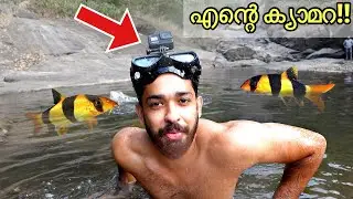 തലയിൽ ക്യാമറ വച്ചു വെള്ളച്ചാട്ടത്തിൽ മുങ്ങി!! | Underwater Fishes In Waterfall | Off-Roading