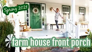 SPRING FARMHOUSE FRONT PORCH - EASTER FARM HOUSE FRONT PORCH DECOR SPRING 2021