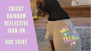 Cricut Rainbow Reflective Iron-On // Dog Shirt Tutorial