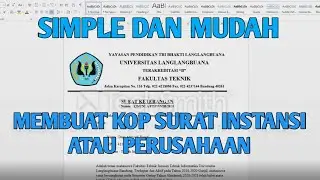 CARA MEMBUAT KOP SURAT INSTANSI DENGAN MUDAH