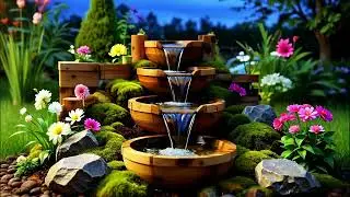 🌸 Tranquil Flower Garden Waterfall | Calming Nature Sounds & Soft Music 💧