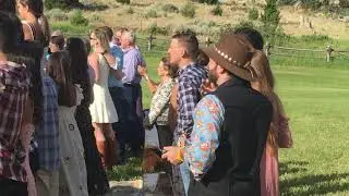 The Dirt Farmers play an outdoor wedding in Mcalsiter, Montana