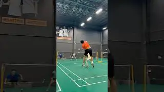 Is the ball in or out of bounds in this play #badminton