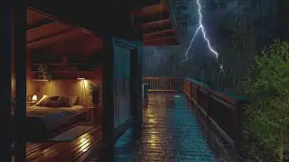 Heavy Rain Through the Window 🌧️ Forest Night Sleep Ambience