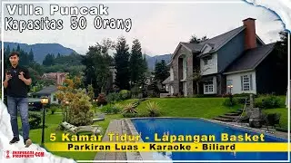Villa Chrisantum Puncak kapasitas 50 orang dengan halaman luas dan fasilitas lengkap