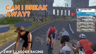 So Close! Zwift Ladder Race with a Last Ditch 1 km Attack