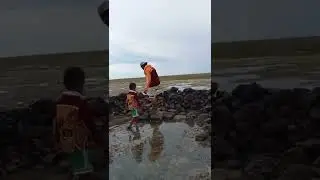 CHECK OUT SOME ROCK WALL FISH TRAP ( Enough fish to feed the island)