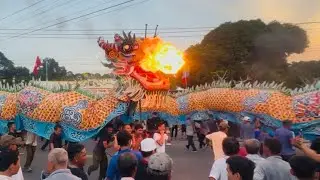 Xem múa rồng nhang ở toà thánh Tây ninh ngày tập luyện 