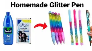 How to make Unicorn Liquid Pen/Lava Glitter Pen/How to make Glitter pen/DIY glitter pen/Homemade Pen