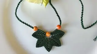 DIY Macrame Leaf Necklace | Easy tutorial | #diy #macrametutorial