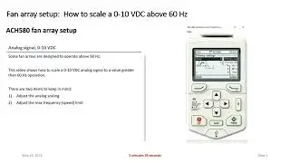 Setting an ABB ACH580 0  10vdc greater that 60hz