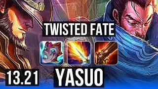 TWISTED FATE vs YASUO (MID) | Comeback, 1.4M mastery, 300+ games | EUW Master | 13.21
