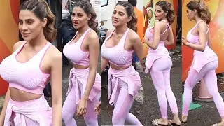 Hot & $exy Looking Nikki Tamboli In Sports BRA Snapped | B Pinics