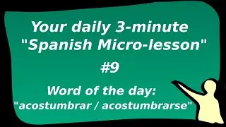 Spanish Word of the Day - Acostumbrar / Acostumbrarse - Useful Words and Expressions - Microlesson 9